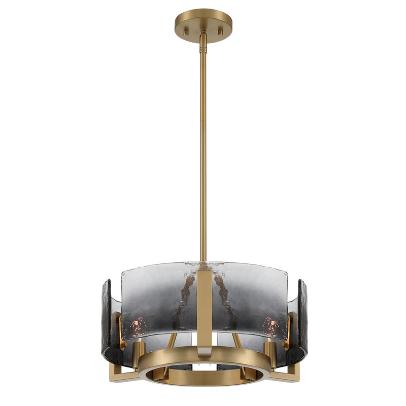 Golden 3164-3 BCB-SWG Three Light Chandelier, Brushed Champagne Brass