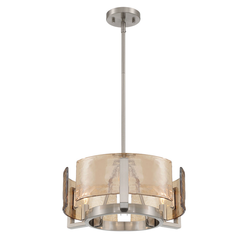 Golden 3164-3 PW-AWG Three Light Chandelier, Pewter