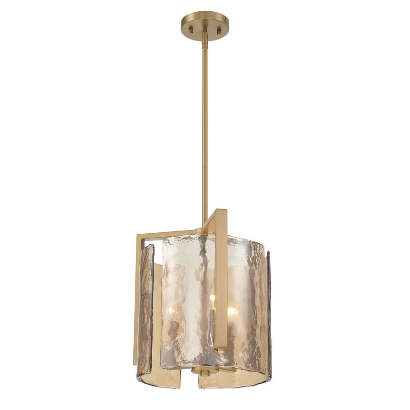 Golden 3164-3P BCB-AWG Three Light Pendant, Brushed Champagne Brass