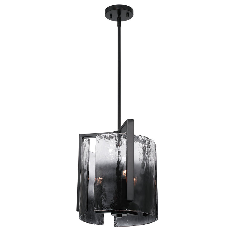 Golden 3164-3P BLK-SWG Three Light Pendant, Matte Black