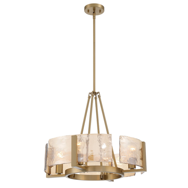Golden 3164-4 BCB-AWG Four Light Chandelier, Brushed Champagne Brass