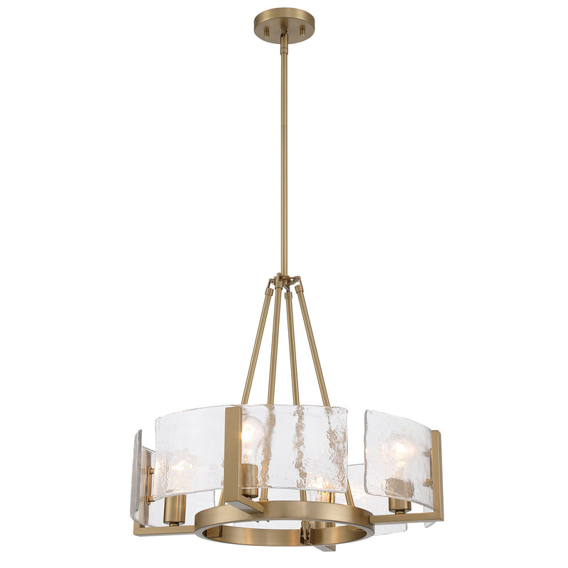 Golden 3164-4 BCB-HWG Four Light Chandelier, Brushed Champagne Brass