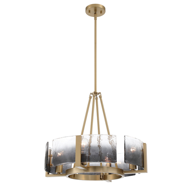 Golden 3164-4 BCB-SWG Four Light Chandelier, Brushed Champagne Brass