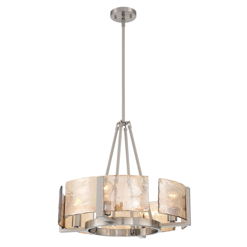 Golden 3164-4 PW-AWG Four Light Chandelier, Pewter