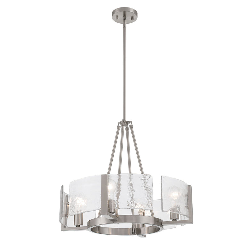 Golden 3164-4 PW-HWG Four Light Chandelier, Pewter