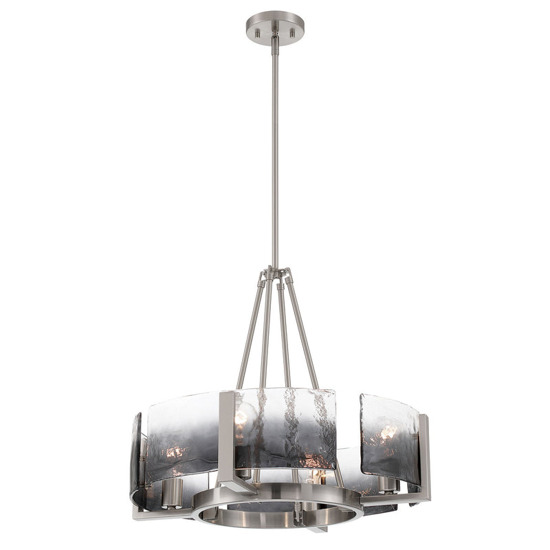 Golden 3164-4 PW-SWG Four Light Chandelier, Pewter