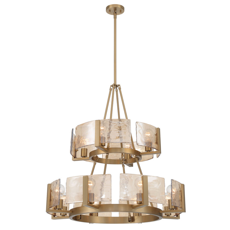Golden 3164-4-8 BCB-AWG 12 Light Chandelier, Brushed Champagne Brass