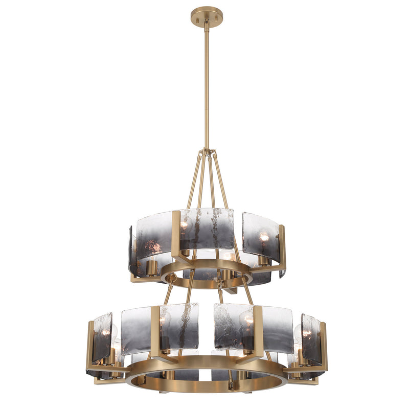 Golden 3164-4-8 BCB-SWG 12 Light Chandelier, Brushed Champagne Brass