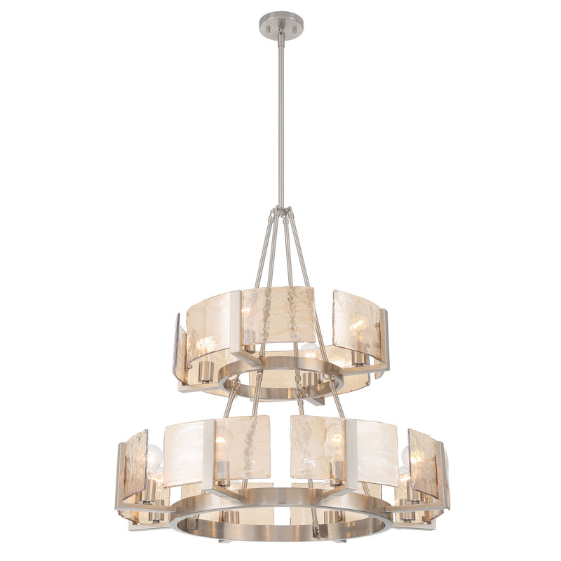 Golden 3164-4-8 PW-AWG 12 Light Chandelier, Pewter