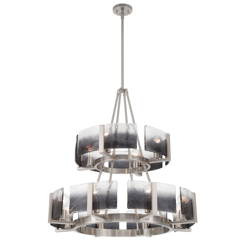 Golden 3164-4-8 PW-SWG 12 Light Chandelier, Pewter