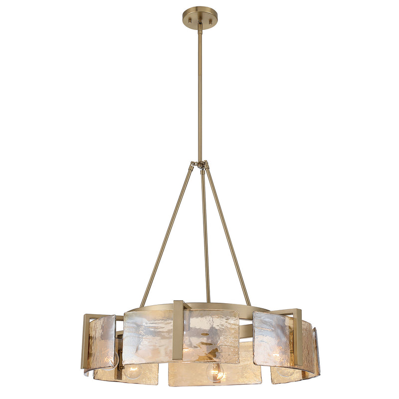 Golden 3164-6 BCB-AWG Six Light Chandelier, Brushed Champagne Brass