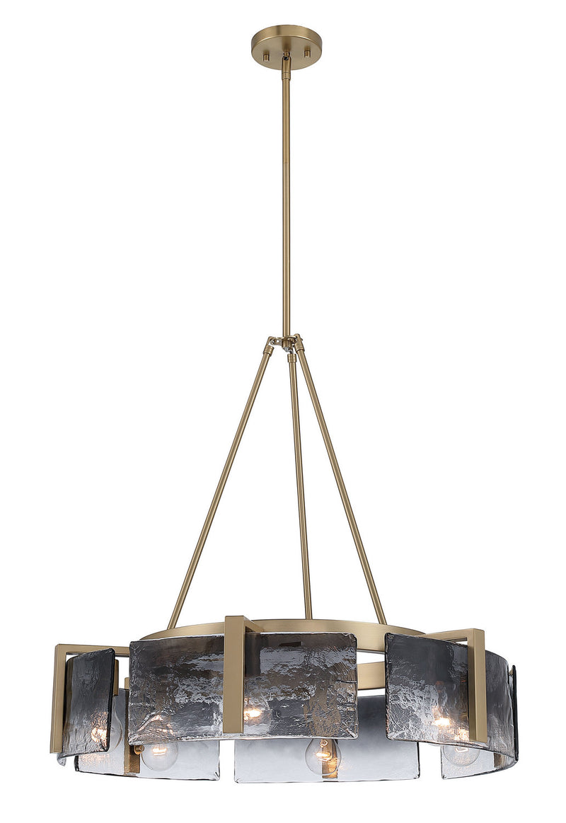 Golden 3164-6 BCB-SWG Six Light Chandelier, Brushed Champagne Brass