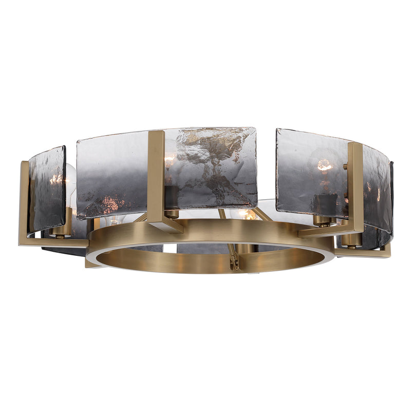 Golden 3164-6SF BCB-SWG Six Light Semi-Flush Mount, Brushed Champagne Brass