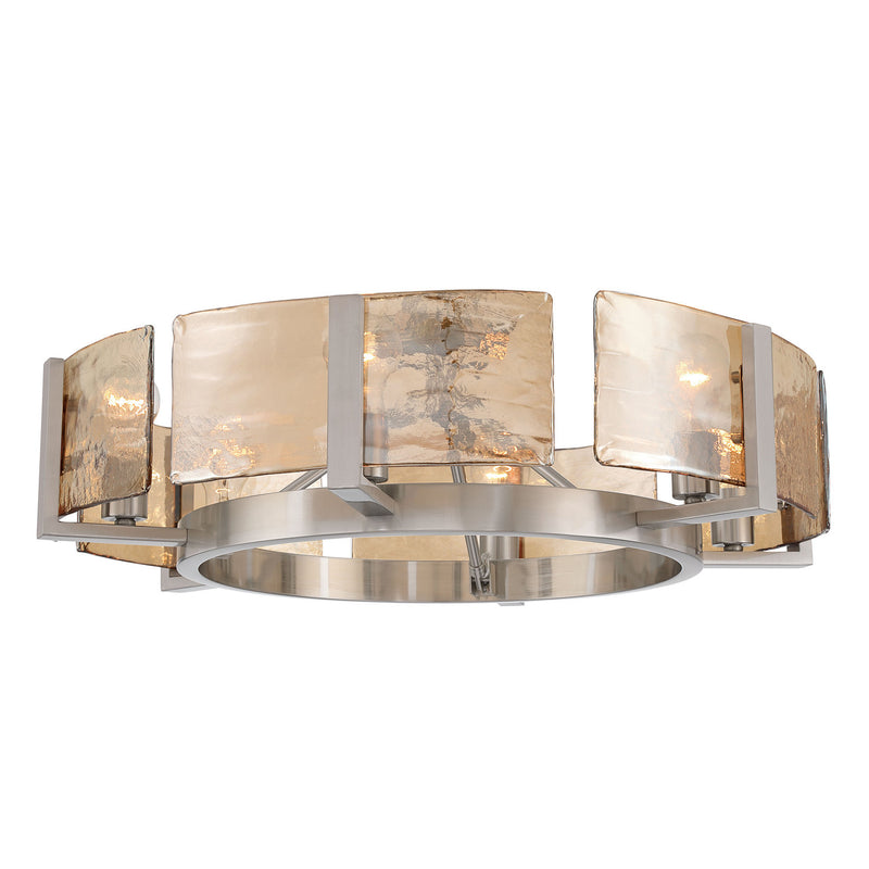 Golden 3164-6SF PW-AWG Six Light Semi-Flush Mount, Pewter
