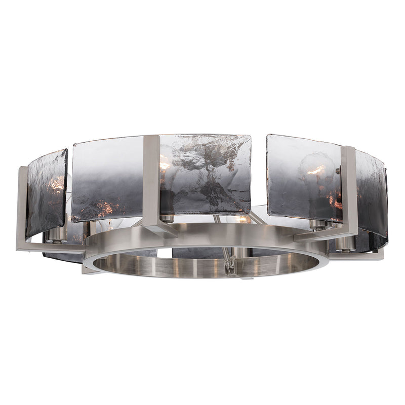 Golden 3164-6SF PW-SWG Six Light Semi-Flush Mount, Pewter