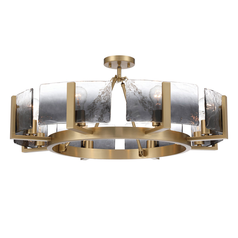 Golden 3164-8SF BCB-SWG Eight Light Semi-Flush Mount, Brushed Champagne Brass
