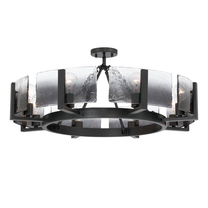 Golden 3164-8SF BLK-SWG Eight Light Semi-Flush Mount, Matte Black