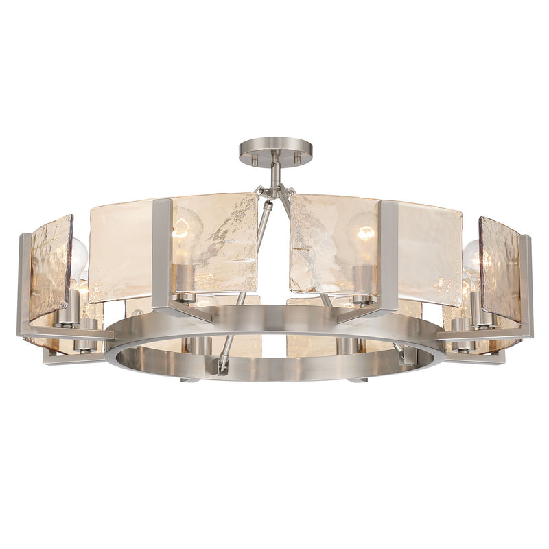 Golden 3164-8SF PW-AWG Eight Light Semi-Flush Mount, Pewter