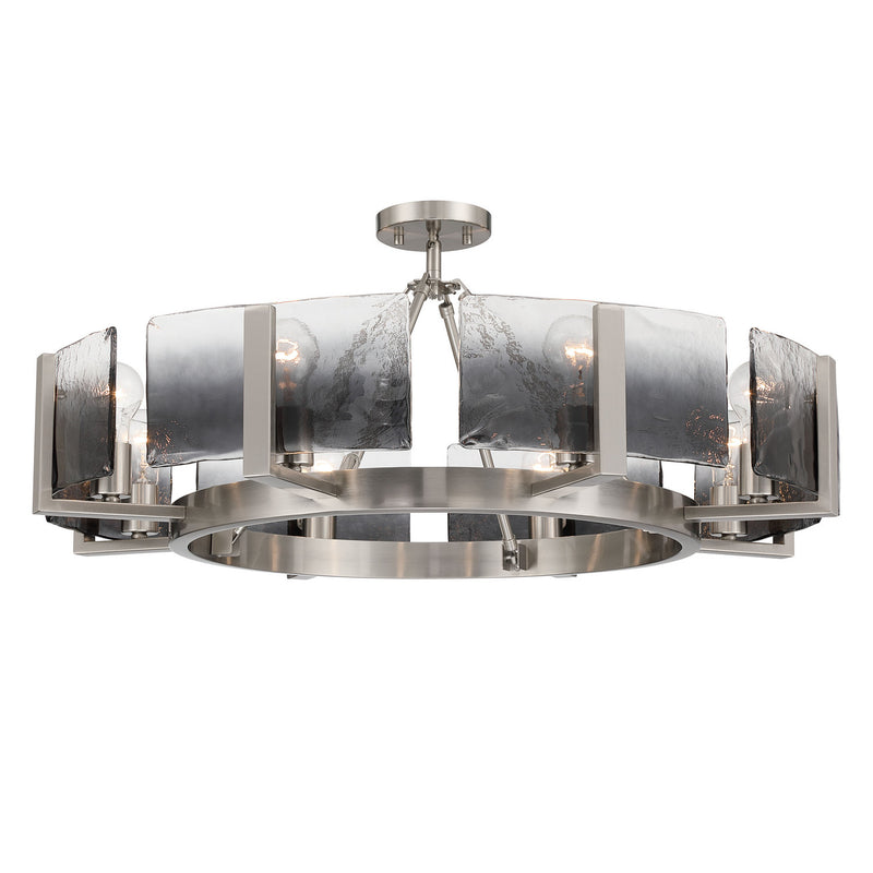 Golden 3164-8SF PW-SWG Eight Light Semi-Flush Mount, Pewter