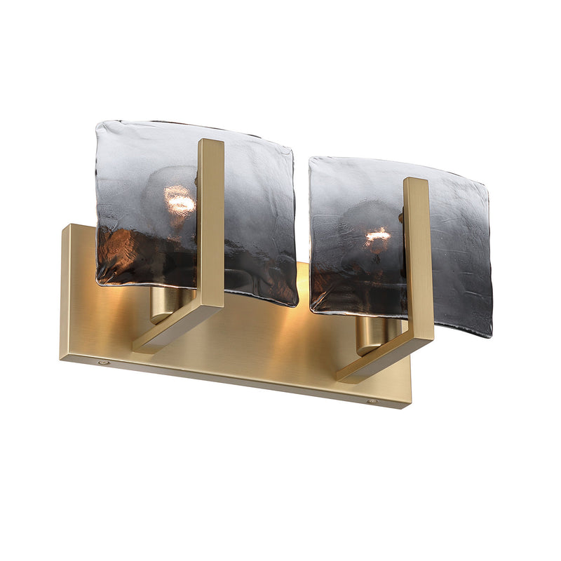 Golden 3164-BA2 BCB-SWG Two Light Vanity, Brushed Champagne Brass