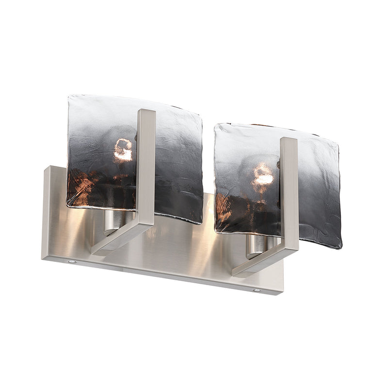 Golden 3164-BA2 PW-SWG Two Light Vanity, Pewter