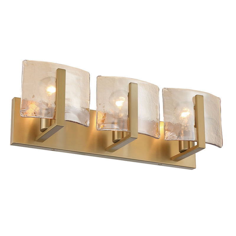 Golden 3164-BA3 BCB-AWG Three Light Vanity, Brushed Champagne Brass