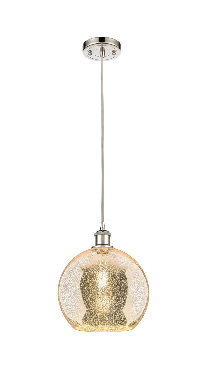 Innovations 516-1P-PN-G128-10 One Light Mini Pendant, Polished Nickel