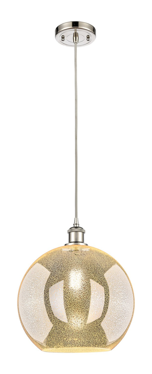 Innovations 516-1P-PN-G128-12 One Light Mini Pendant, Polished Nickel