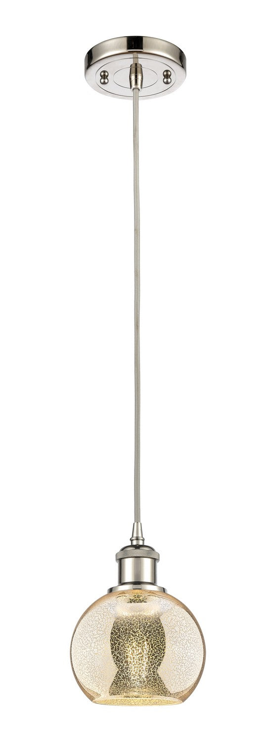 Innovations 516-1P-PN-G128-6 One Light Mini Pendant, Polished Nickel