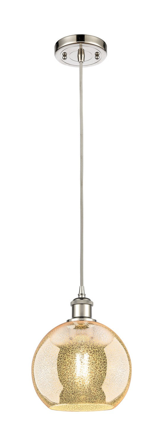Innovations 516-1P-PN-G128-8 One Light Mini Pendant, Polished Nickel