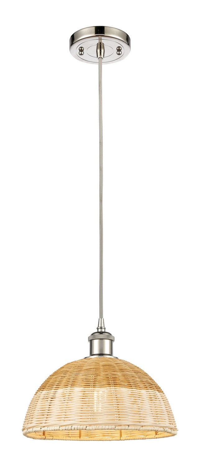 Innovations 516-1P-PN-NBD2-12-NAT One Light Mini Pendant, Polished Nickel