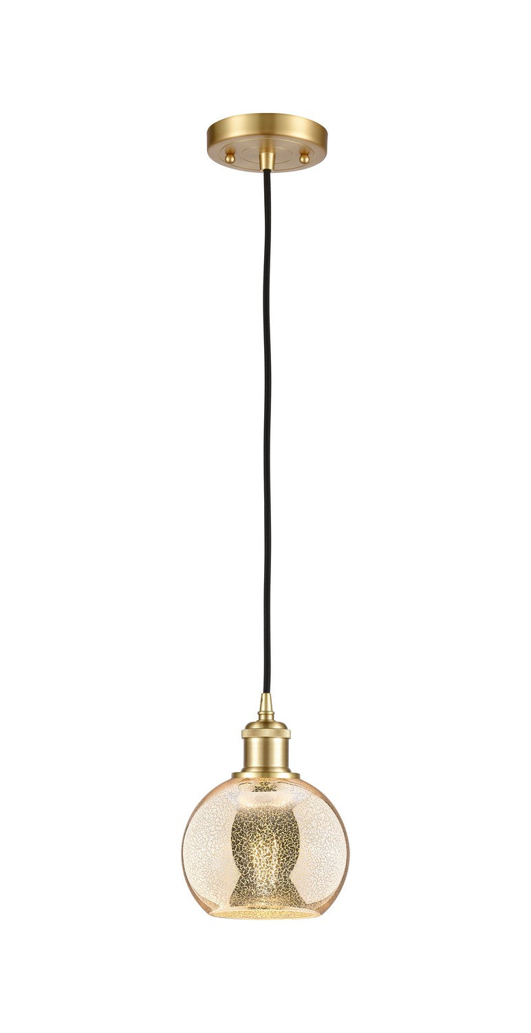 Innovations 516-1P-SG-G128-6 One Light Mini Pendant, Satin Gold