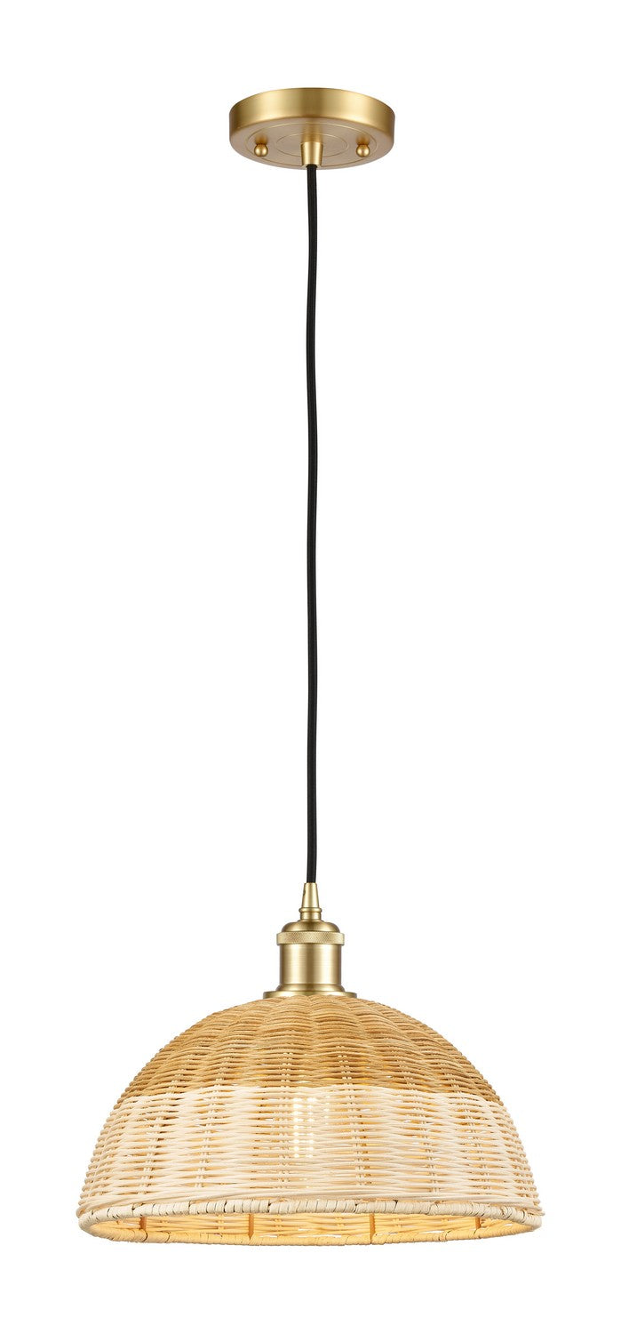 Innovations 516-1P-SG-NBD2-12-NAT One Light Mini Pendant, Satin Gold