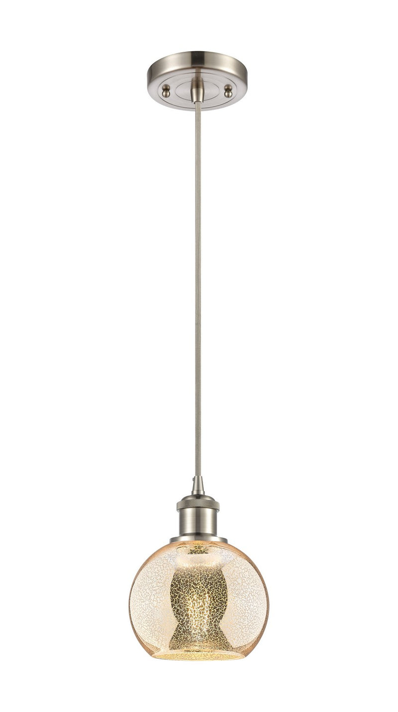 Innovations 516-1P-SN-G128-6 One Light Mini Pendant, Brushed Satin Nickel