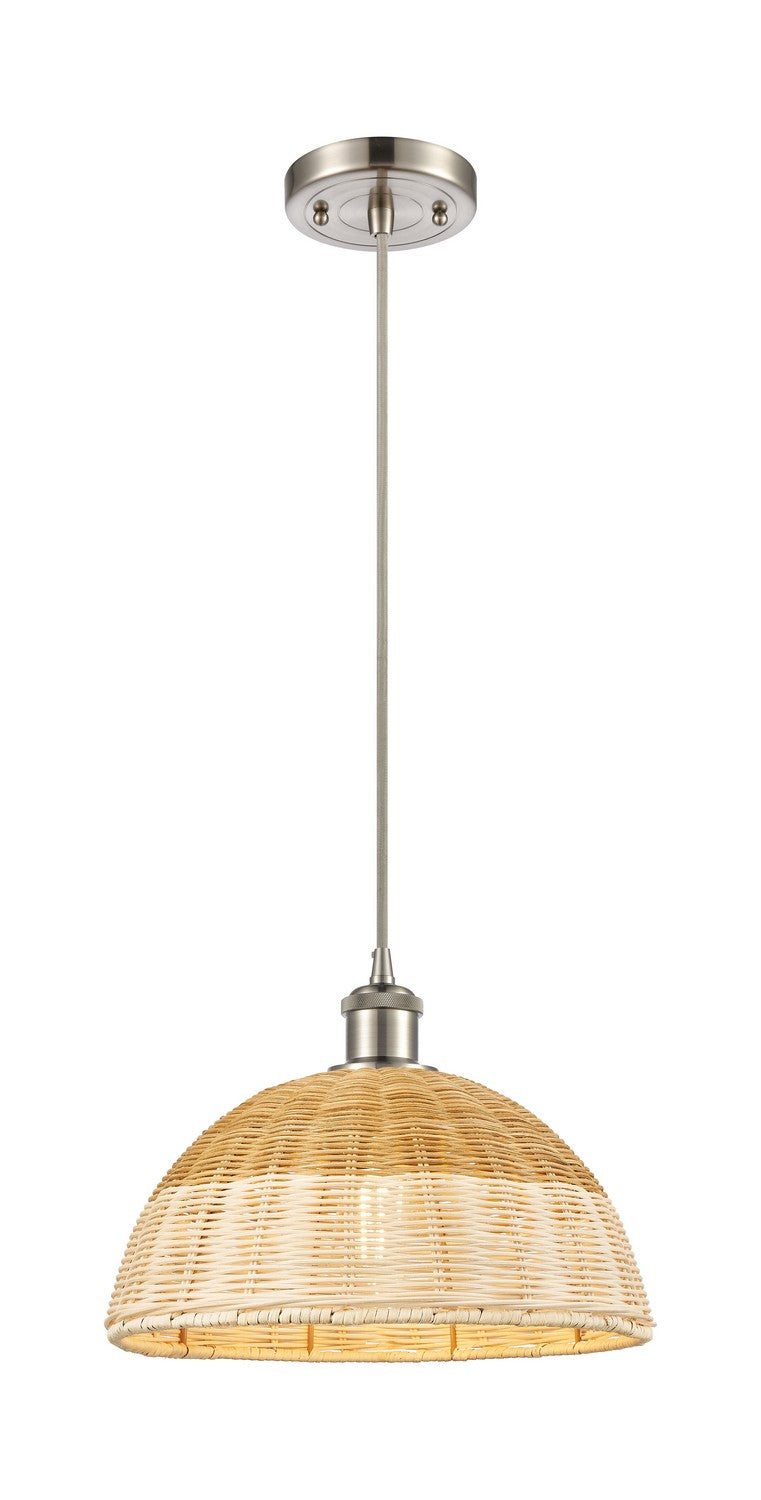 Innovations 516-1P-SN-NBD2-12-NAT One Light Mini Pendant, Brushed Satin Nickel