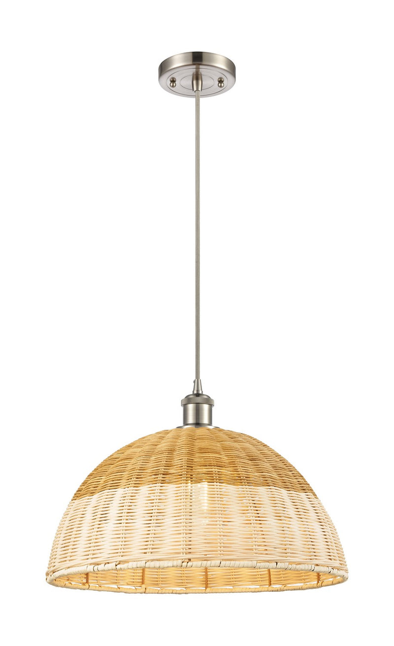 Innovations 516-1P-SN-NBD2-16-NAT One Light Mini Pendant, Brushed Satin Nickel