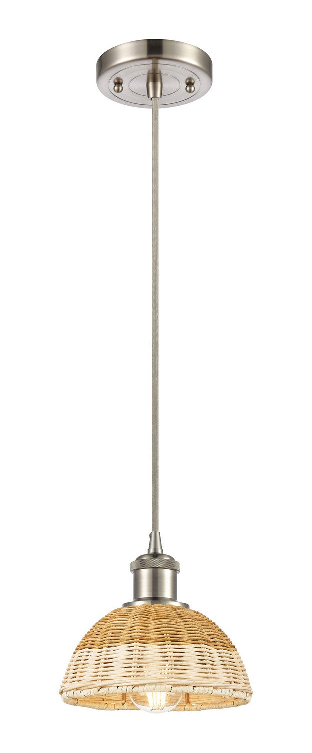 Innovations 516-1P-SN-NBD2-75-NAT One Light Mini Pendant, Brushed Satin Nickel