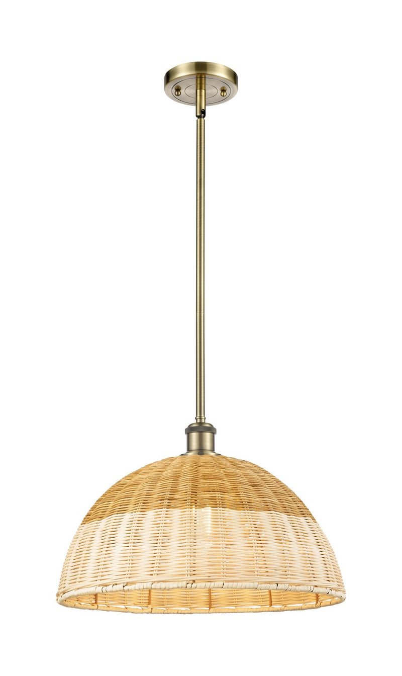 Innovations 516-1S-AB-NBD2-16-NAT One Light Mini Pendant, Antique Brass