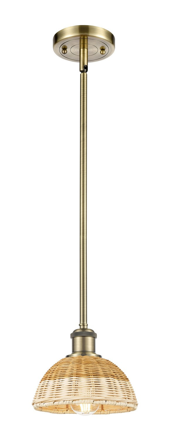 Innovations 516-1S-AB-NBD2-75-NAT One Light Mini Pendant, Antique Brass