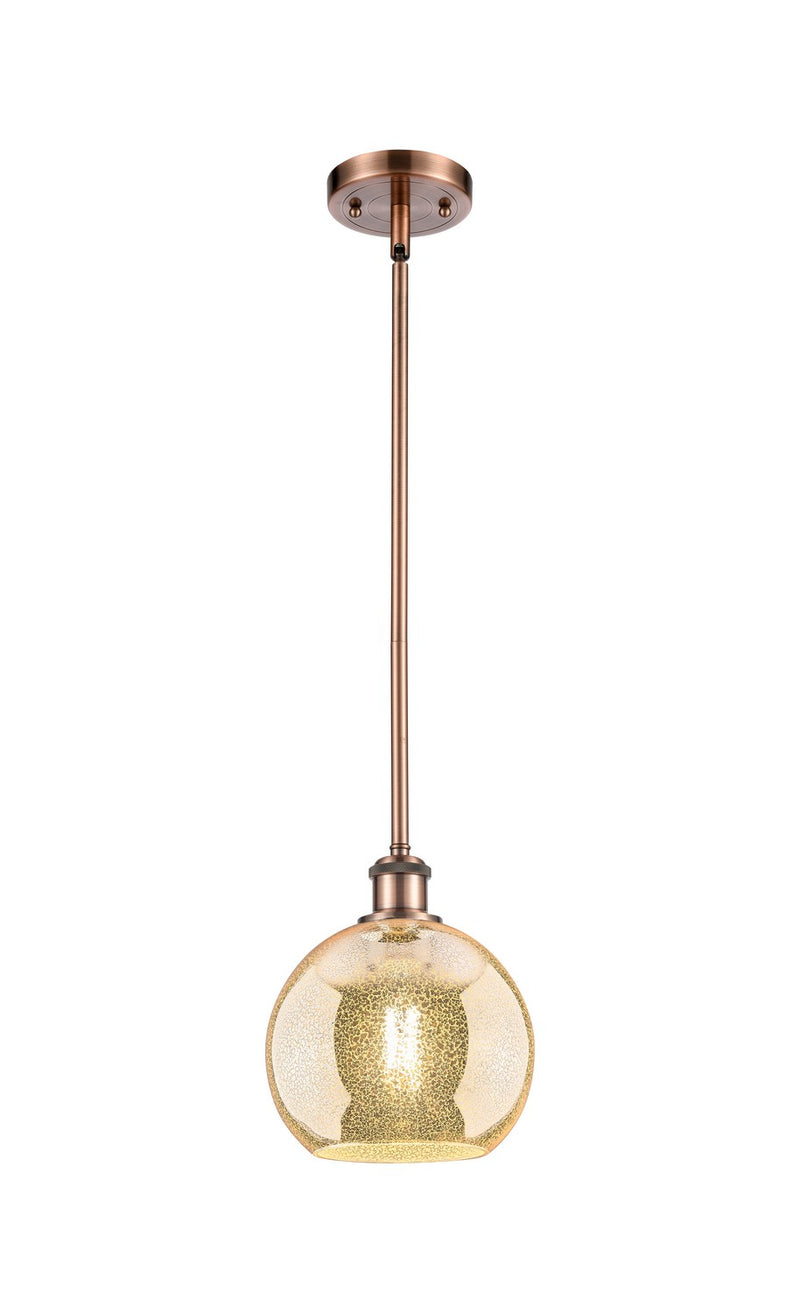 Innovations 516-1S-AC-G128-8 One Light Mini Pendant, Antique Copper