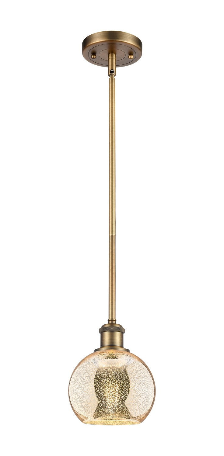 Innovations 516-1S-BB-G128-6 One Light Mini Pendant, Brushed Brass