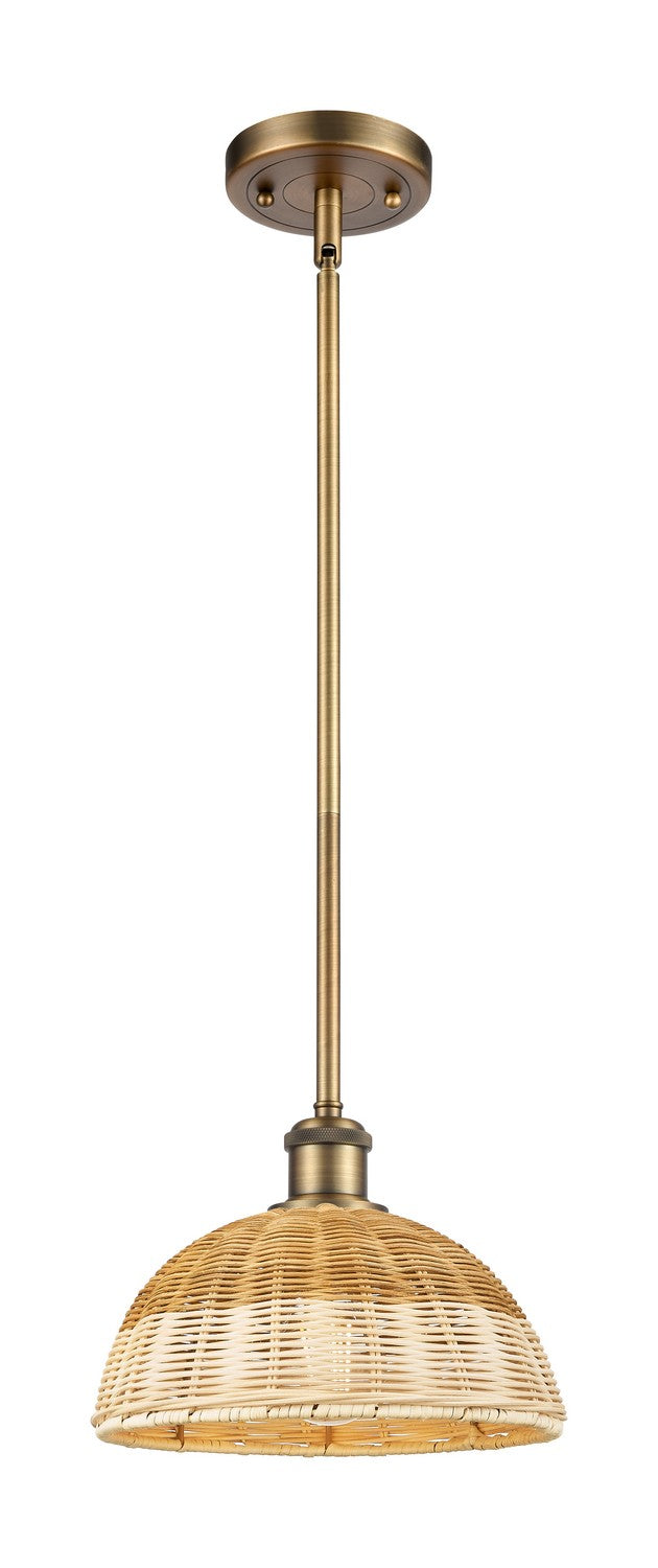 Innovations 516-1S-BB-NBD2-9-NAT One Light Mini Pendant, Brushed Brass
