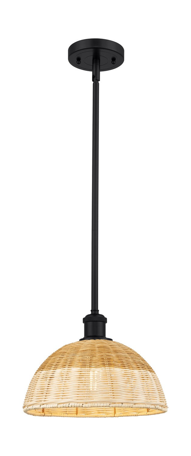 Innovations 516-1S-BK-NBD2-12-NAT One Light Mini Pendant, Matte Black