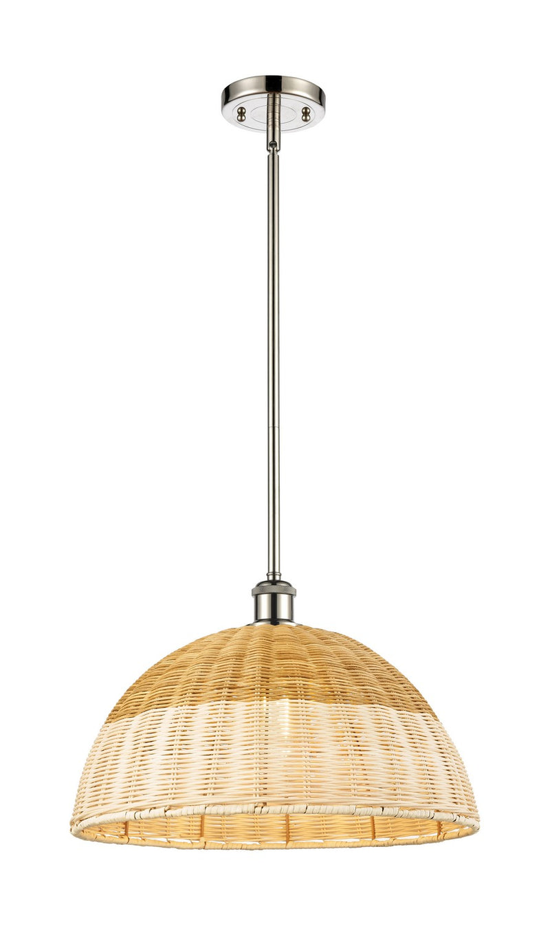 Innovations 516-1S-PN-NBD2-16-NAT One Light Mini Pendant, Polished Nickel