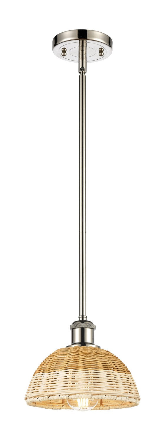Innovations 516-1S-PN-NBD2-75-NAT One Light Mini Pendant, Polished Nickel