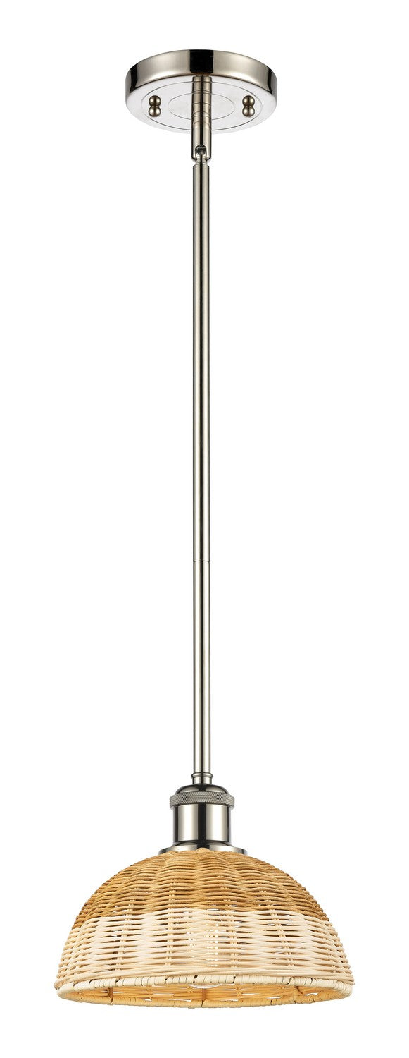 Innovations 516-1S-PN-NBD2-9-NAT One Light Mini Pendant, Polished Nickel