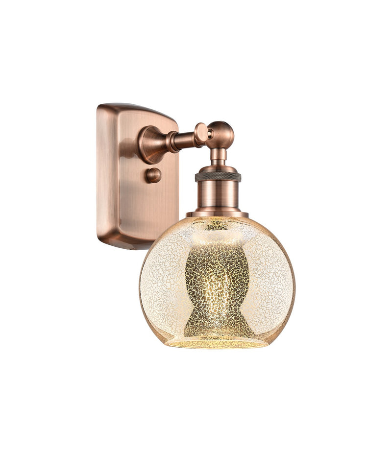Innovations 516-1W-AC-G128-6 One Light Wall Sconce, Antique Copper