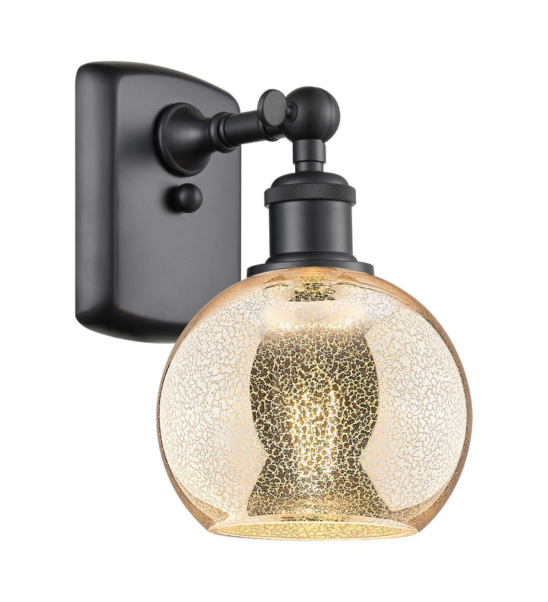 Innovations 516-1W-BK-G128-6 One Light Wall Sconce, Matte Black