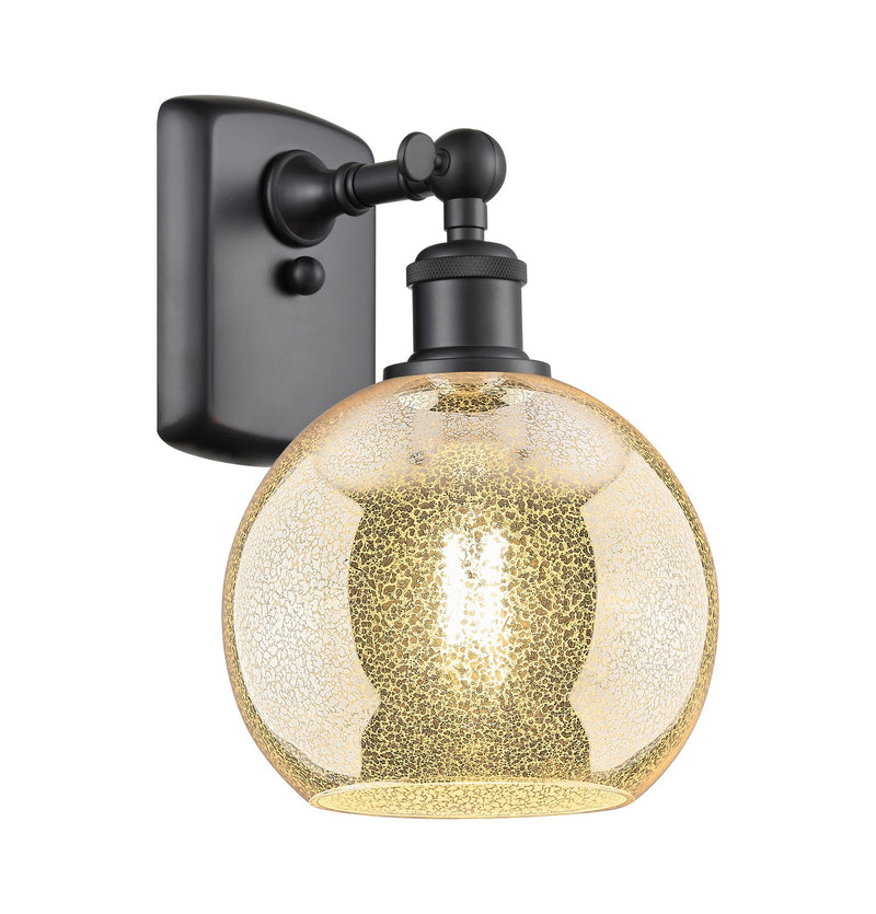 Innovations 516-1W-BK-G128-8 One Light Wall Sconce, Matte Black
