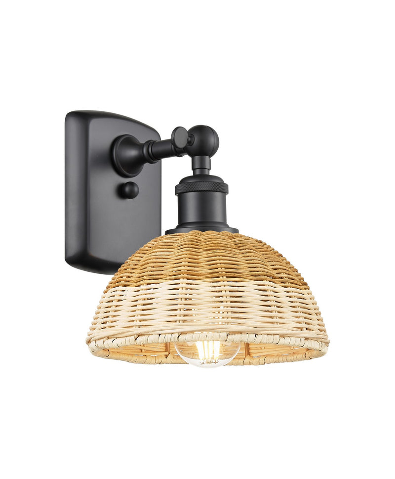 Innovations 516-1W-BK-NBD2-75-NAT One Light Wall Sconce, Matte Black